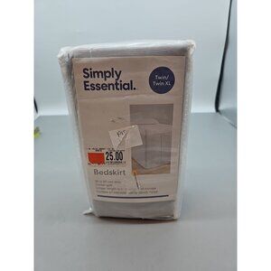 Simply Essential Twin / Twin XL Tailored Bedskirt Lunar Rock Gray 36" Drop
